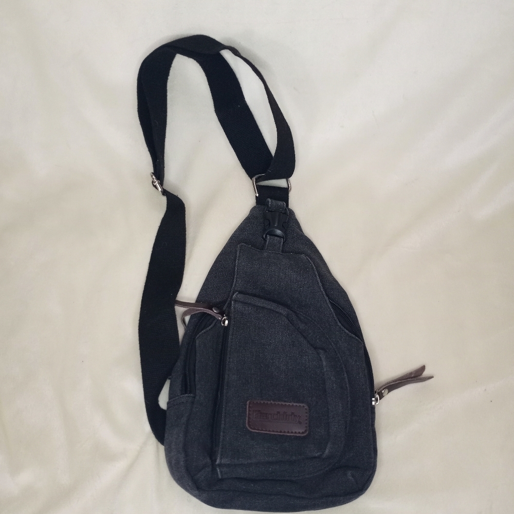 Berchirly Vintage 90s Y2K Canvas Utility Multipocketed Crossbody Bag